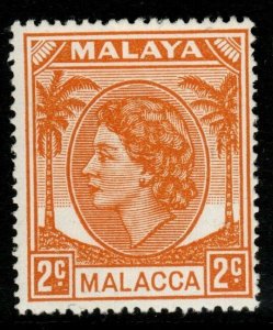 MALAYA MALACCA SG24 1955 2c YELLOW-ORANGE MNH