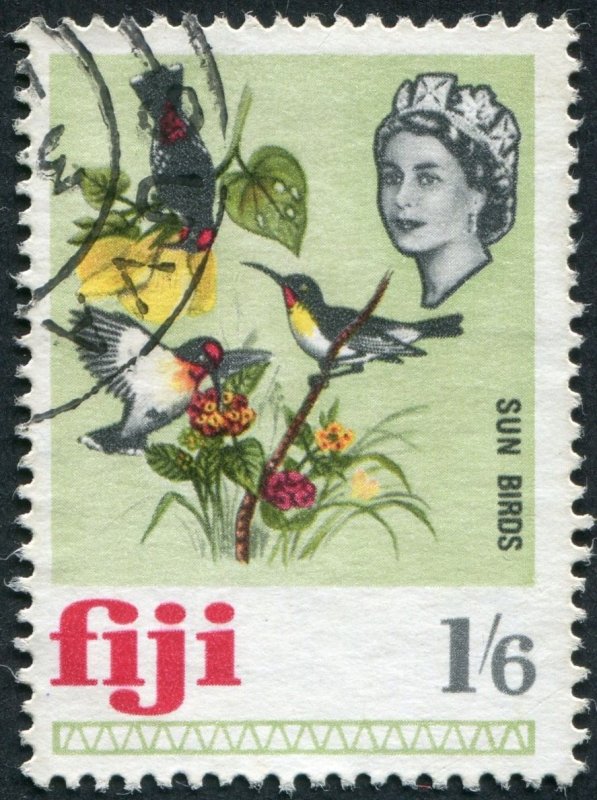 Fiji 1968 1s 6d  Orange-breasted Honeyeaters SG380 used