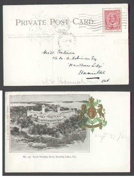 Canada-cover #4285-2c Edward-Muskoka District-Royal Muskoka [hotel post office]-