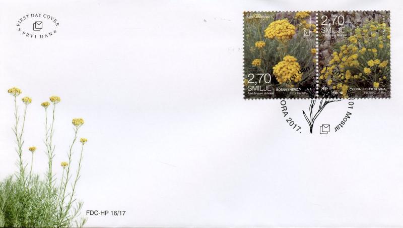 Bosnia & Herzegovina 2017 FDC Flora Helychrisum 2v Cover Plants Flowers Stamps 