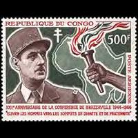 CONGO PR. 1966 - Scott# C36 De Gaulle Set of 1 NH