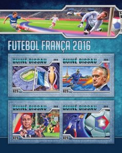 GUINEA BISSAU - 2016 - Football - Perf 4v Sheet - Mint Never Hinged