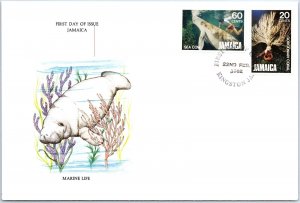 ILLUSTRATED FIRST DAY COVER MARINE LIFE OF JAMAICA 1982