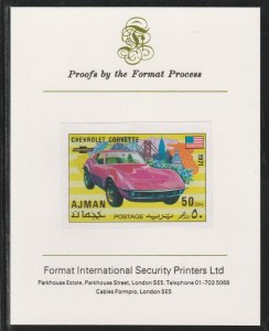 ALMAN 1971 MODERN CARS - CHEVROLET  imperf on FORMAT INTERNATIONAL PROOF CARD