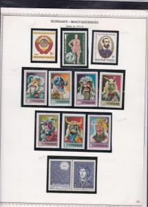 hungary issues of 1972/3 stained glass windows etc stamps page ref 18301