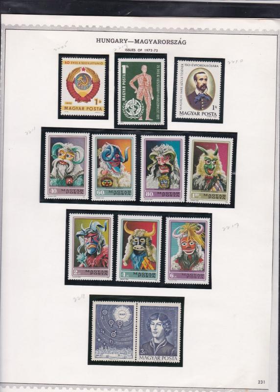 hungary issues of 1972/3 stained glass windows etc stamps page ref 18301