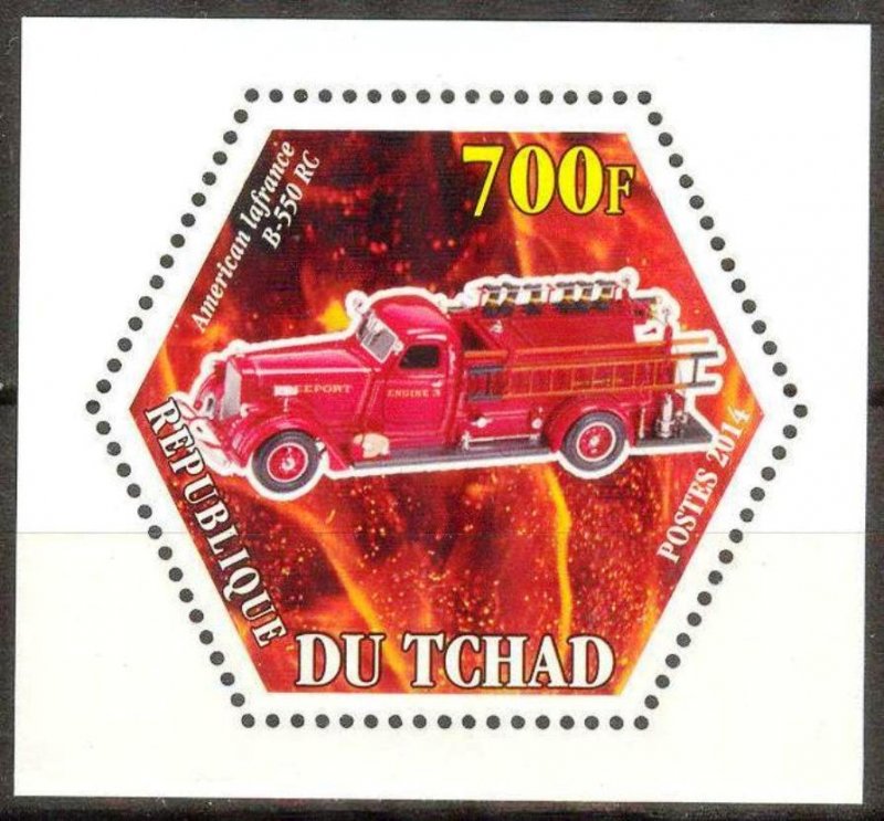 Chad 2014 Fire Trucks (1) MNH Cinderella !