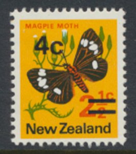 New Zealand  SC# 480a * SG 957c MNH Moth 1972 surcharged see details & Scans