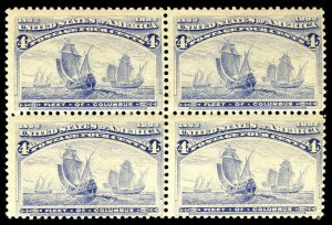 MALACK 233 F/VF OG LH, Block, a fresh block,   very nice! w9500