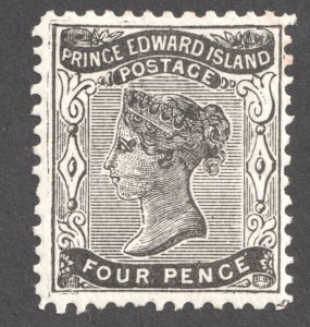 Prince Edward Island, Scott 9, Mint LH, A few short perfs, Great centering