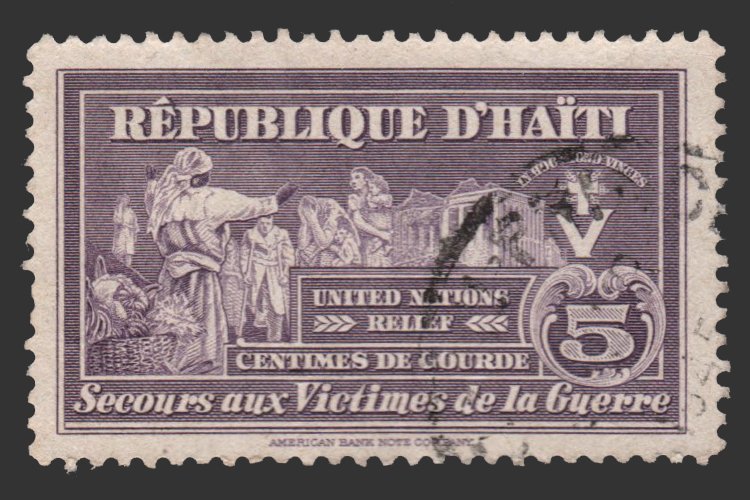 HAITI 1944 STAMP SCOTT # RA1. USED.