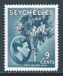 Seychelles #131a NH 9c George VI Defin. - Palm - Chalky Paper