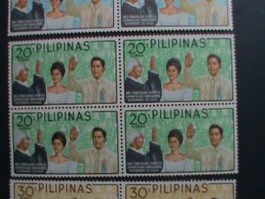 ​PHILIPPINES-1966-SC#950-2-PRESIDENT MARCOS TAKING OATS OF OFFICE -MNH BLOCKS