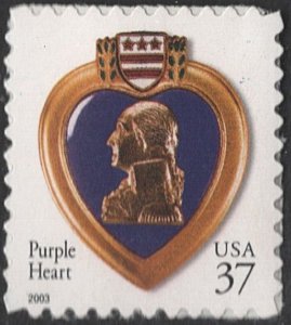 SC#3784a 37¢ Purple Heart Single (2003) SA