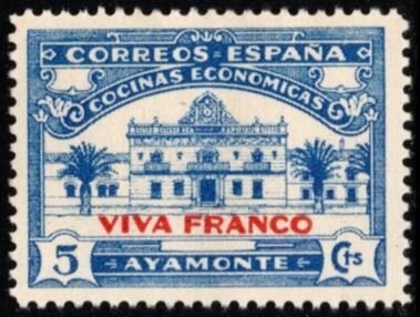 1937 Spain Civil War Charity Cinderella 5 Centavos Ayamonte Economic Kitchens