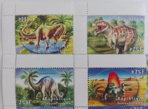 Central Africa 2001** Mi.2805-08. Dinosaurs MNH [7II;140]