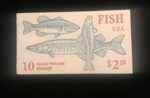 BK154 Full Booklet, Plate# 22222, MNH, 2209a, Fish Stamps