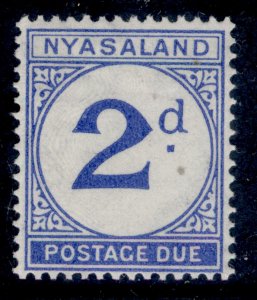 NYASALAND PROTECTORATE GVI SG D2, 2d ultramarine, NH MINT. Cat £21.