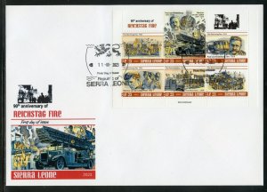 SIERRA LEONE 2023 90th ANNIVERSARY OF REICHSTAG FIRE SHEET FDC