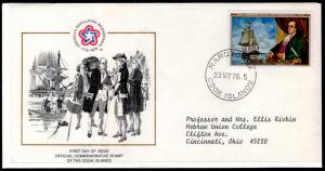 Cook Islands 445 Ben Franklin Sailing Ship Typed FDC