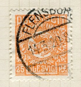 SLESVIG; SCHLESWIG 1920 early issue fine used 25pf. + Flensburg Postmark