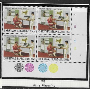 Christmas Island #98 55c Phosphate Industry (MNH) margin block of 4