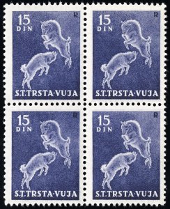 Yugoslavia - Trieste Stamps # 29 MNH XF Block Of 4 Scott Value $80.00