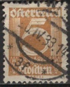 Austria 307 (used) 5g numeral, brn org (1925)