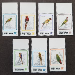 *FREE SHIP Vietnam Parrots 1988 Fauna Bird Macaw Parakeet Tree (stamp margin MNH