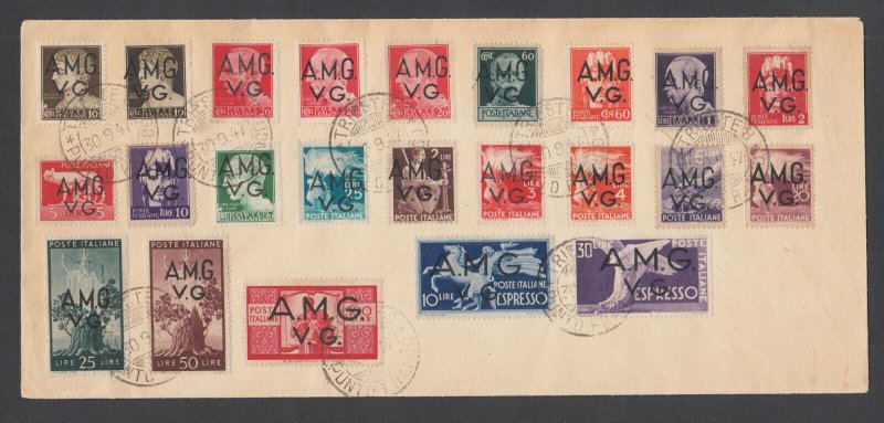 Italy, Venezia Giulia Sc 1LN1/1LNE2. 1947 AMG overprints cplt on Last Day cover