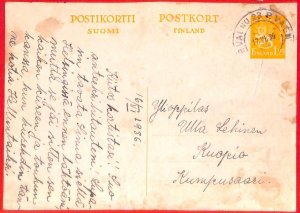 aa0680 - FINLAND - POSTAL HISTORY - POSTAL STATIONERY CARD AMBULANT TRAIN 1936-