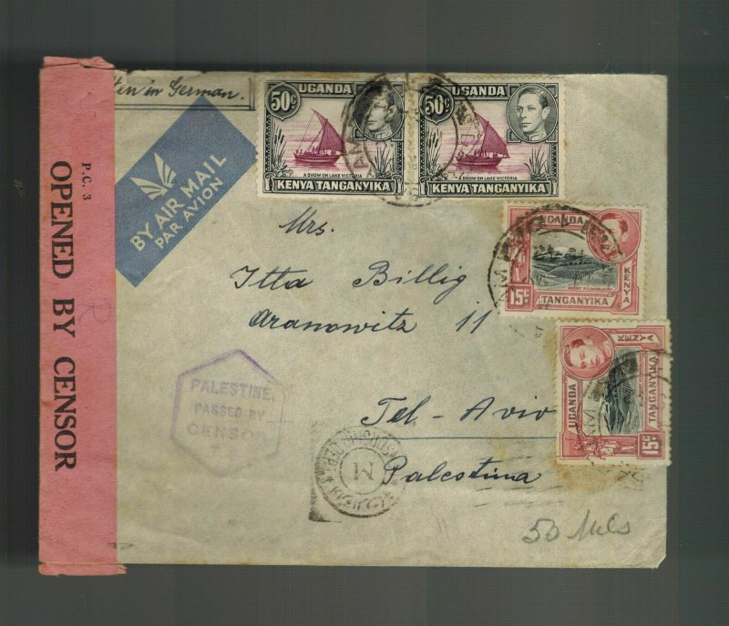 1944 Uganda Cover from Prison Camp to Palestine Otto Billig