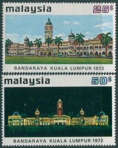 Malaysia 1972 SG98-99 Kuala Lumpur City Hall set MLH