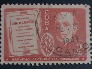 ​CUBA-1940 SC#364-5 DR. NICOLAS GUTIERREZ- CUBA USED VERY OLD STAMP-VERY FINE