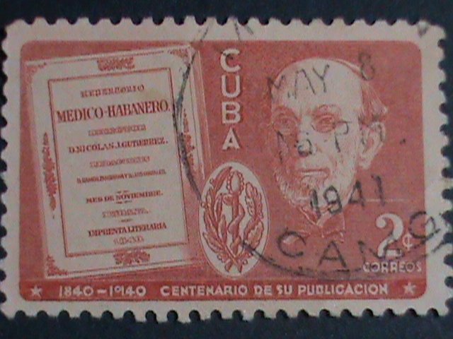 ​CUBA-1940 SC#364-5 DR. NICOLAS GUTIERREZ- CUBA USED VERY OLD STAMP-VERY FINE