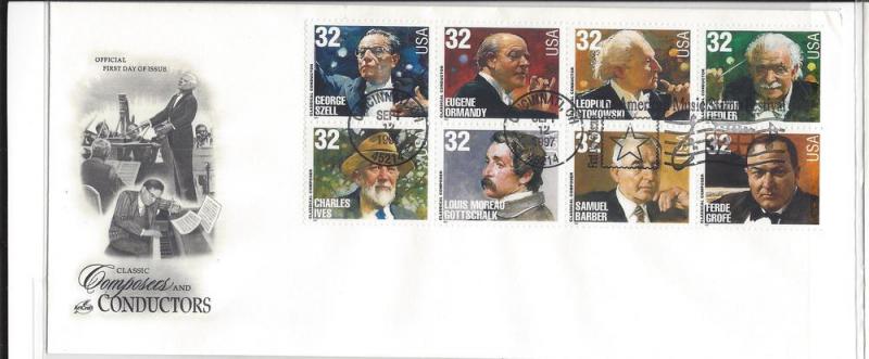 United States, 3165a, Composers ArtCraft FDC,**Used**