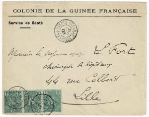 French Guinea 1905 Faranah cancel on cover to France, via Conakry, Scott 21