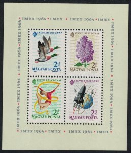 Hungary Mallard Birds Lilac Flowers Space Gymnastics Stamp Day MS 1964 MNH