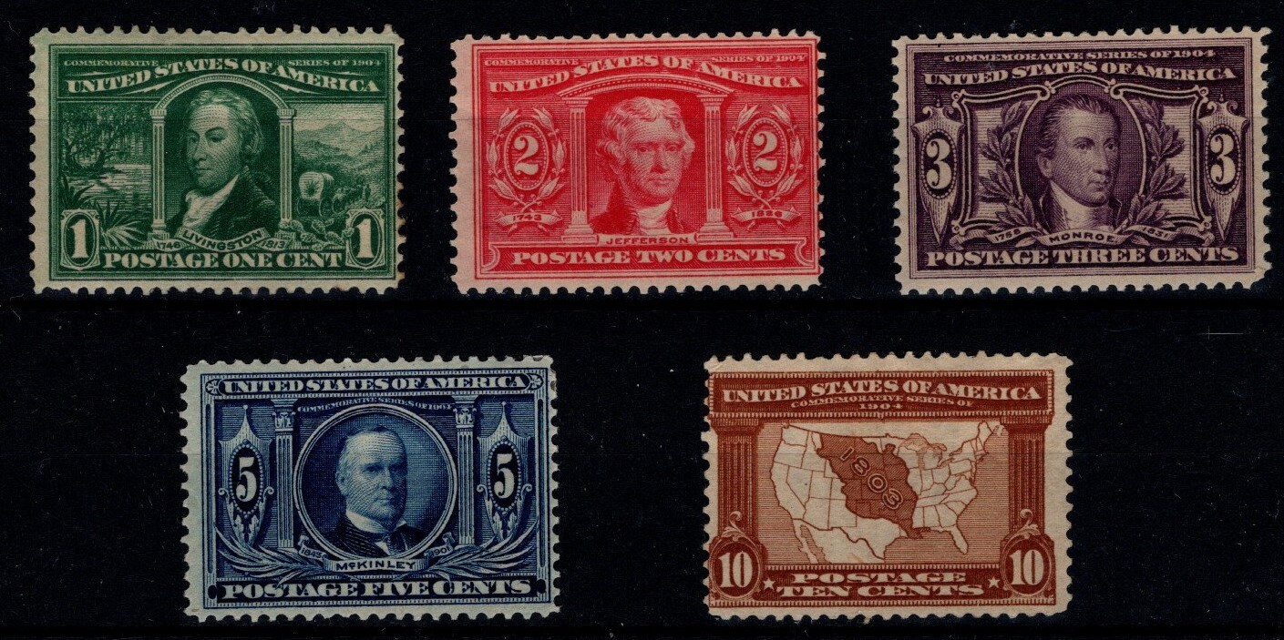 US Stamps SC#323-324, 326-327 Louisiana Purchase Issue Used Short