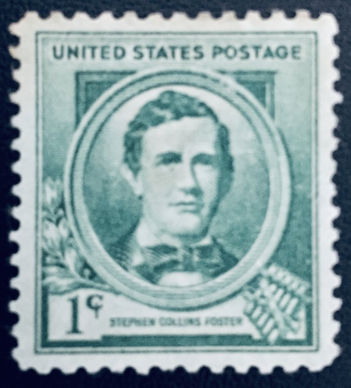 United States #879 1¢ Stephen Collins Foster (1940). Unused. No gum.