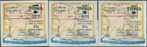 Tonga official 1973 SGO100-O102 Foundation of Bank of Tonga set FU