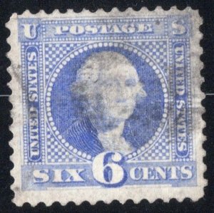 1869 used 6c ultramarine Washington with G-grill SC115