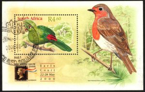 South Africa SWA 2000 Birds THE STAMP SHOW LONDON 2000 S/S Used / CTO