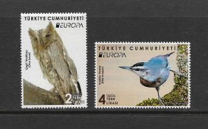 BIRDS - TURKEY  NEW ISSUE EUROPA  MNH