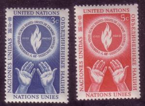 UN Sc# 21 / 22 Human Rights MNH set A