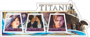 Stamps. Cinema. Titanic  2021 year 1+1 sheets perf  Cabo Verde