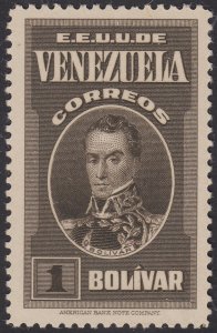 Venezuela 1938 1b Black Brown. VLM Mint. Scott 340, SG 549