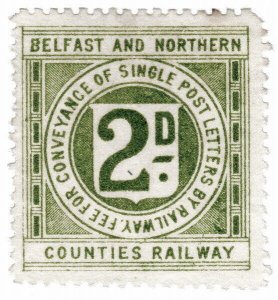 (I.B) Belfast & Northern Counties Railway : Letter Stamp 2d