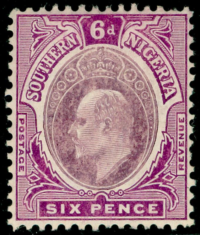 SOUTHERN NIGERIA SG39a, 6d dull purple & brt purple, LH MINT. Cat £27.