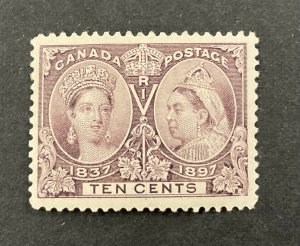 CANADA #57 - 1897 10 cent Queen Victoria Jubilee issue, VF, Mint Hinged/HR